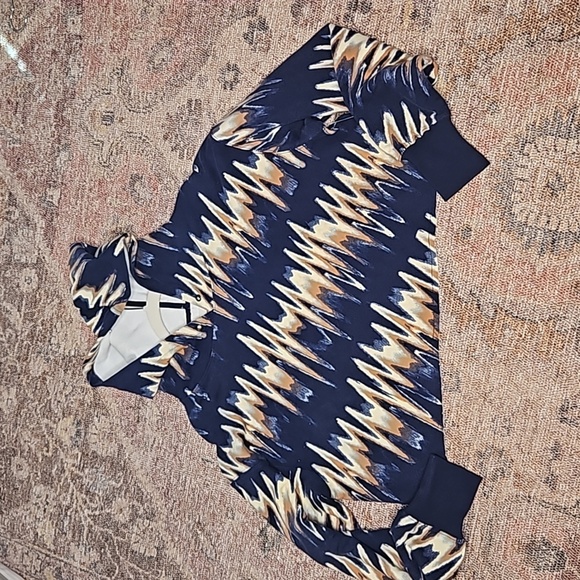 Free People Movement Half Time Printed Hoodie Navy NWOT - Picture 4 of 9